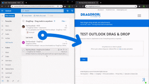 Drag and Drop a email or attachment from Outlook Online to anywhere